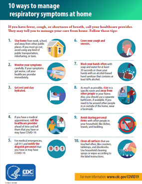 Poster: 10 ways to manage respiratory symptoms at home